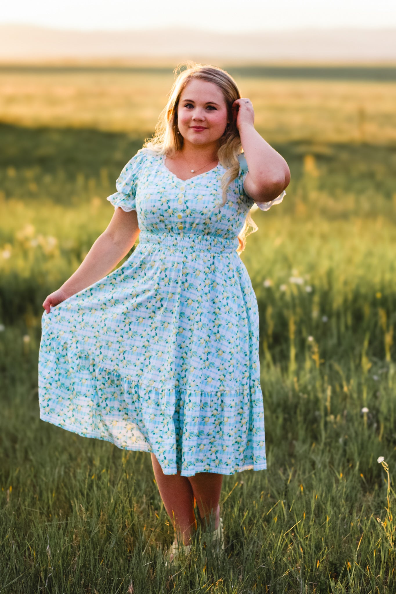 Little Lemon Gingham ~ Keepsake Midi
