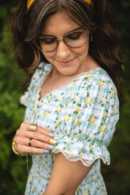 Little Lemon Gingham ~ Keepsake Midi