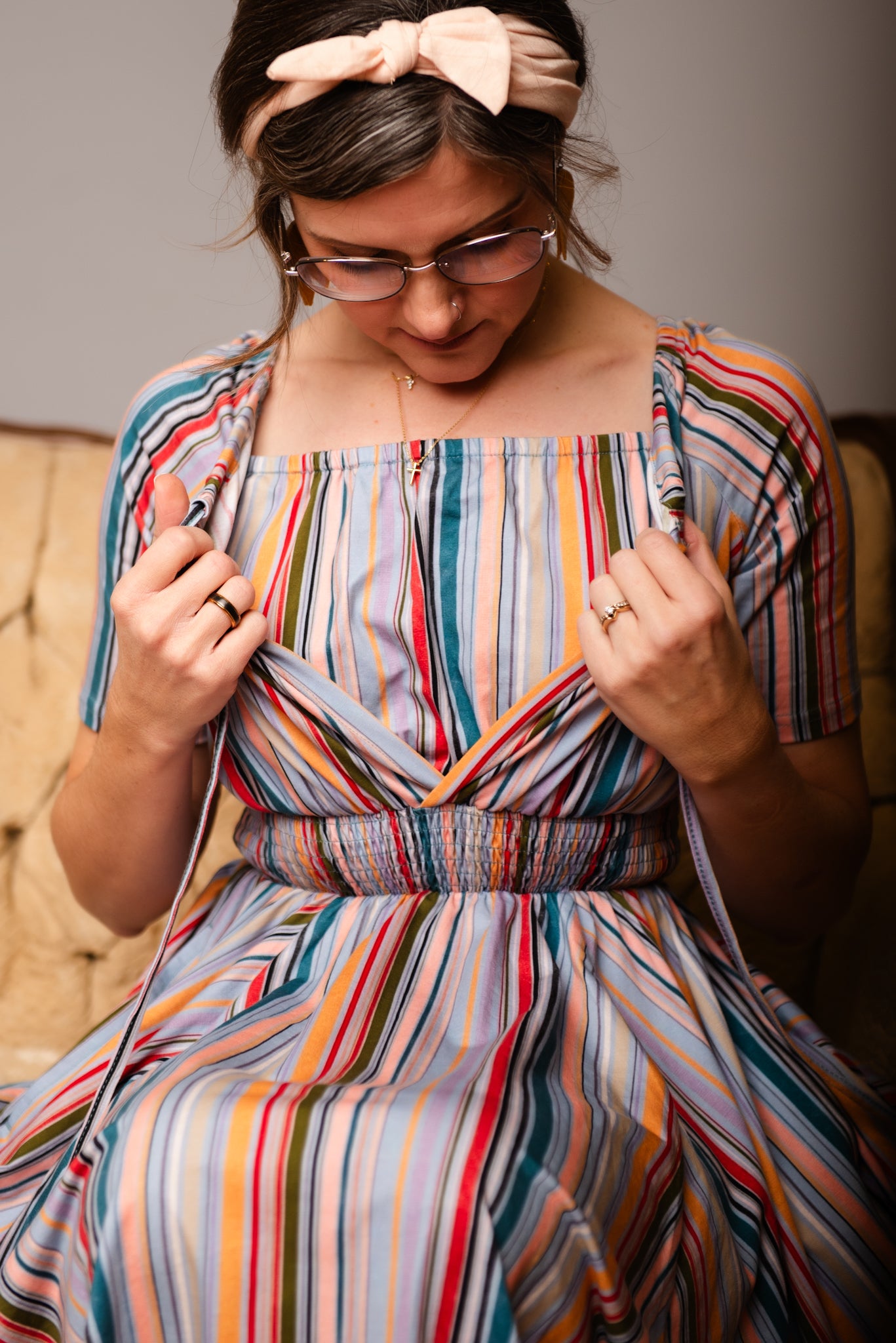 Painterly Pinstripes ~ Folklore Dress
