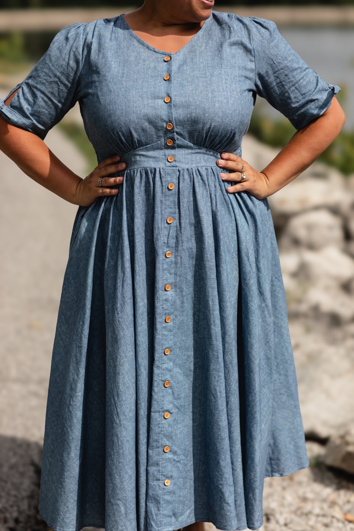 Shenandoah Chambray ~ Hearthside Midi