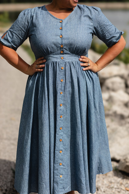 Shenandoah Chambray ~ Hearthside Midi