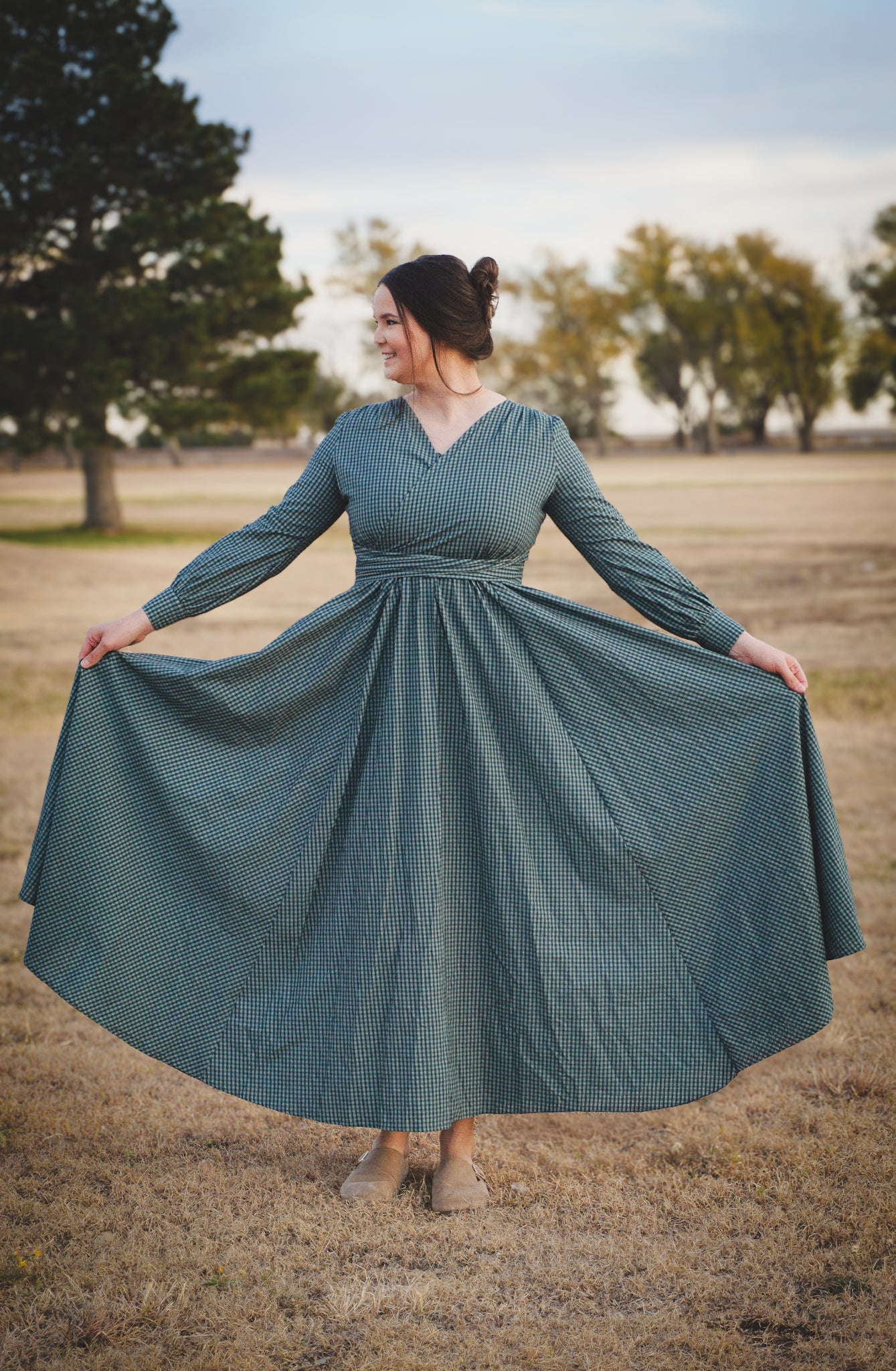 Spruce Gingham ~ Wildwood Maxi