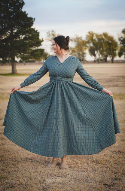 Spruce Gingham ~ Wildwood Maxi