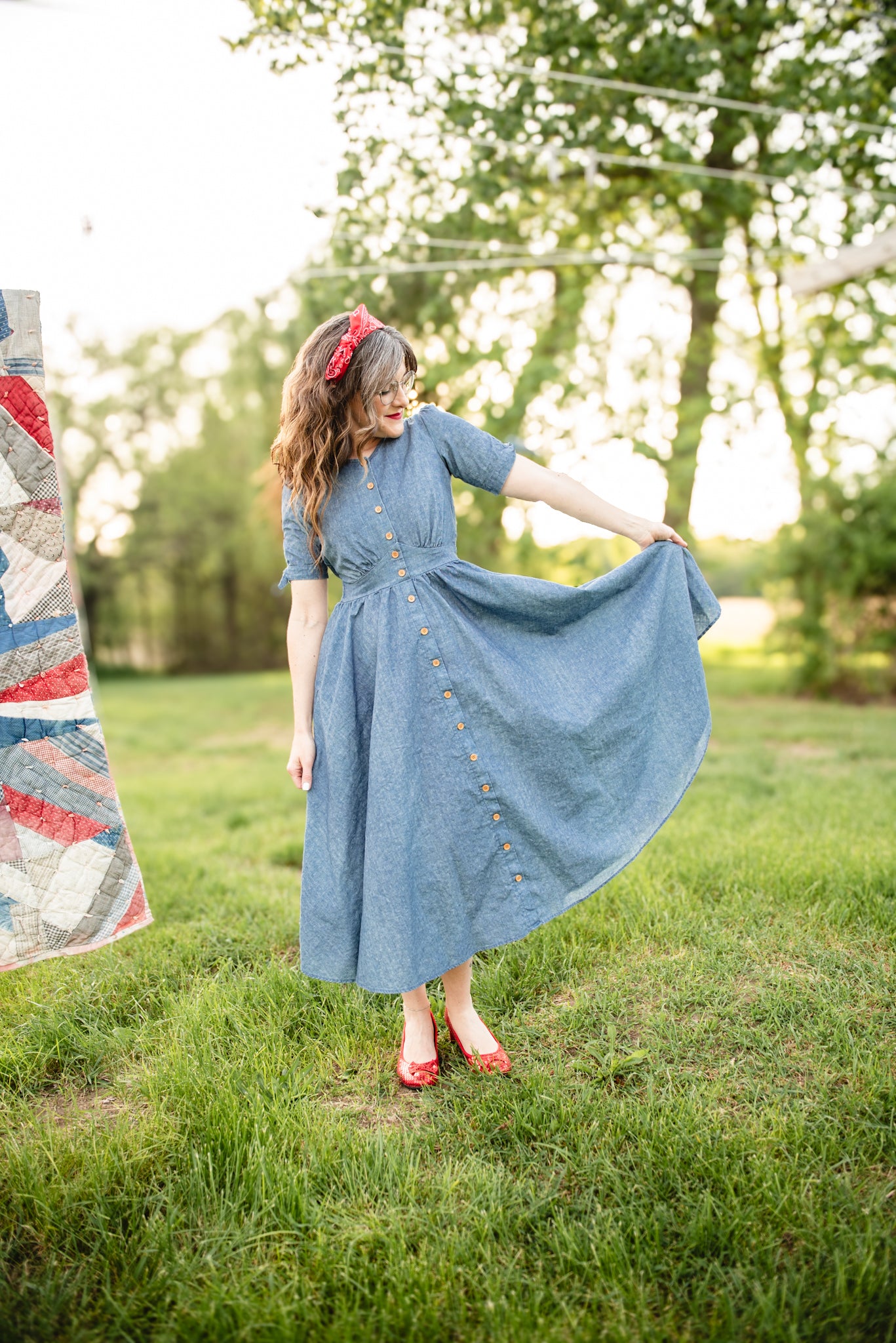 Shenandoah Chambray ~ Hearthside Midi