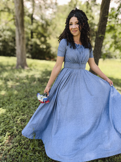 Shenandoah Chambray ~ Folklore Maxi