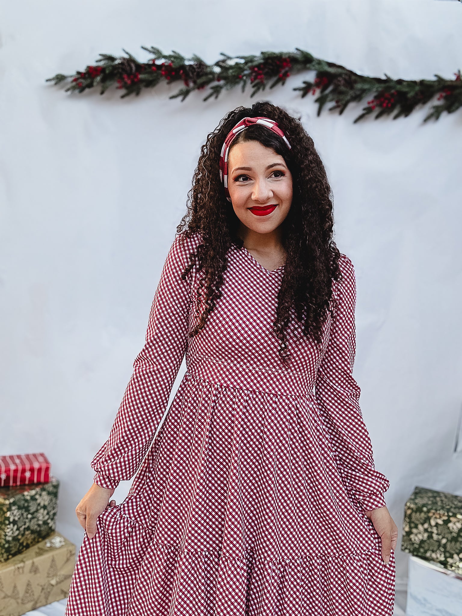 Cranberry Gingham ~ Storybook Dress