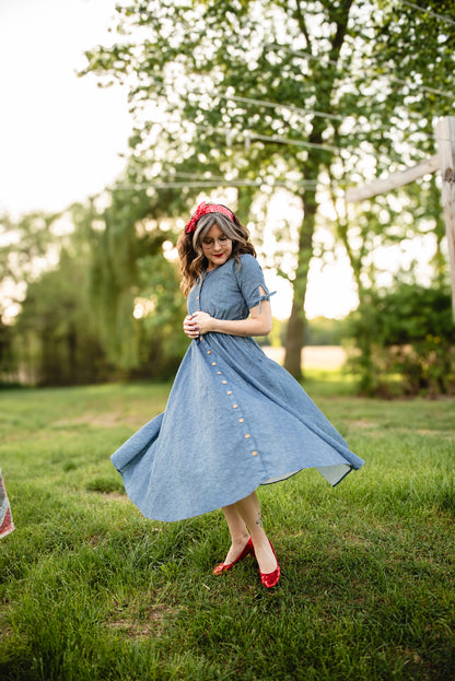 Shenandoah Chambray ~ Hearthside Midi