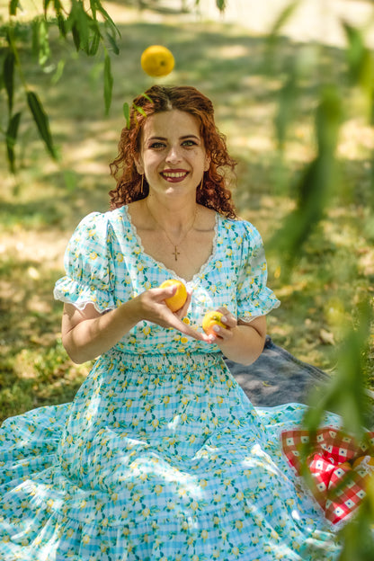 Little Lemon Gingham ~ Keepsake Midi