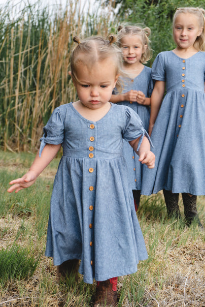 Shenandoah Chambray ~ Mini Hearthside Dress