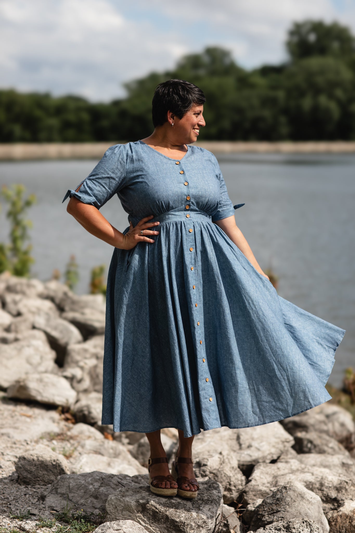 Shenandoah Chambray ~ Hearthside Midi