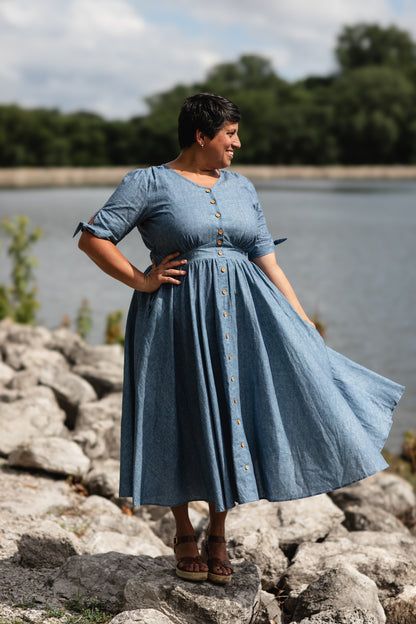 Shenandoah Chambray ~ Hearthside Midi