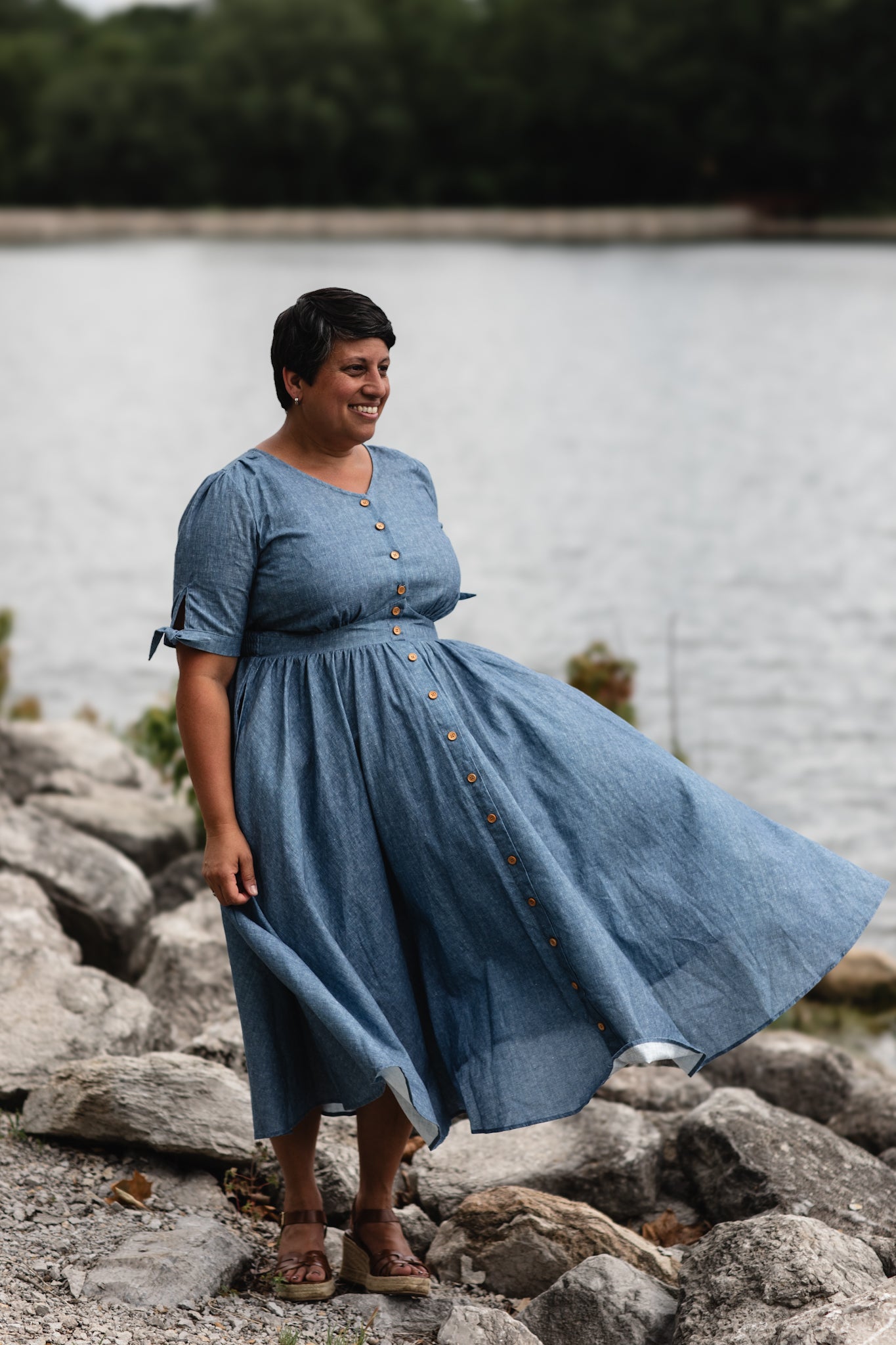 Shenandoah Chambray ~ Hearthside Midi