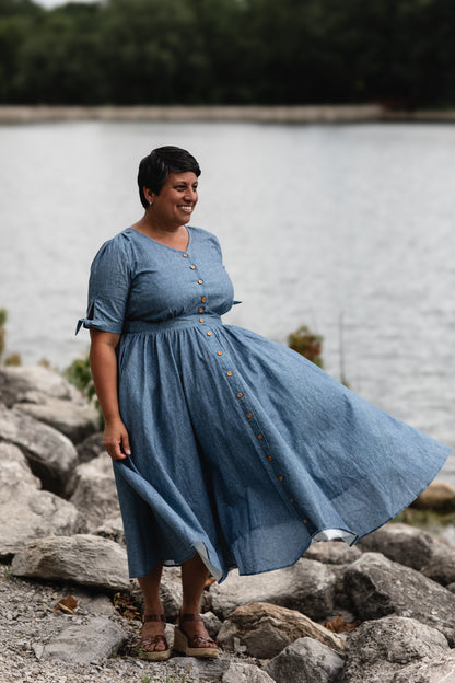 Shenandoah Chambray ~ Hearthside Midi