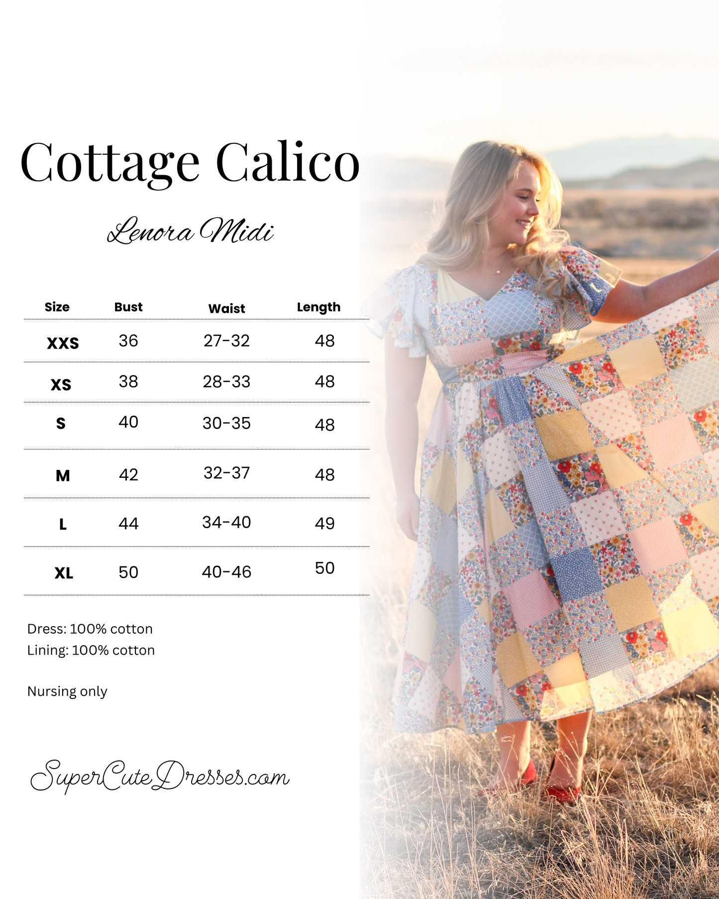 Cottage Calico ~ Lenora Midi