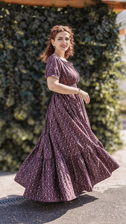 Plum Posy ~ Folklore Maxi
