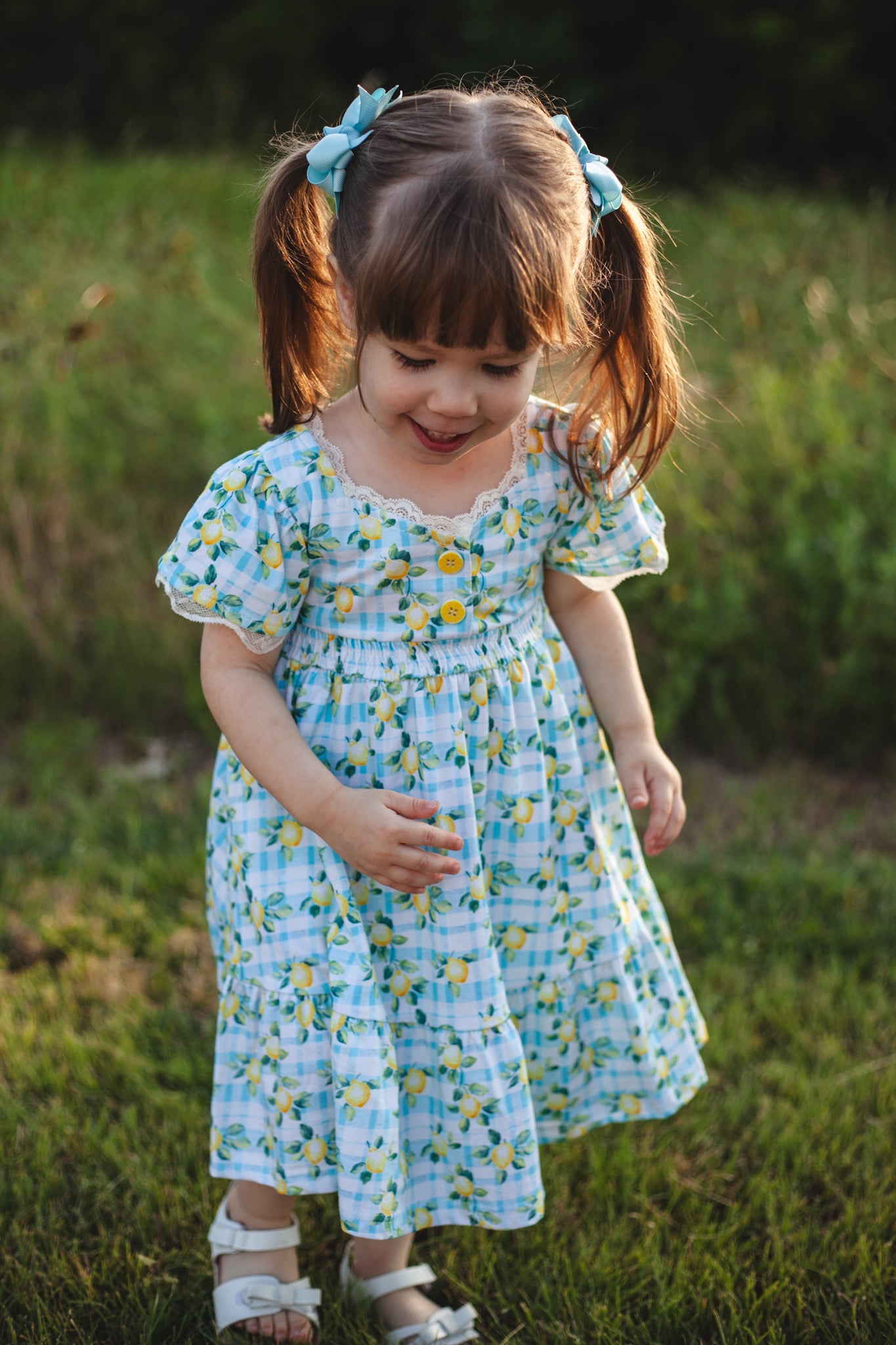Little Lemon Gingham ~ Mini Keepsake Dress – Super Cute Dresses