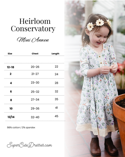 Heirloom Conservatory ~ Mini Anwen Dress