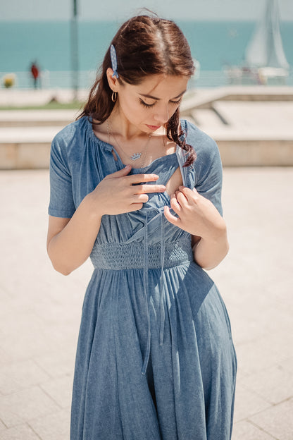 Shenandoah Chambray ~ Folklore Maxi
