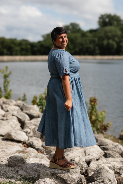 Shenandoah Chambray ~ Hearthside Midi