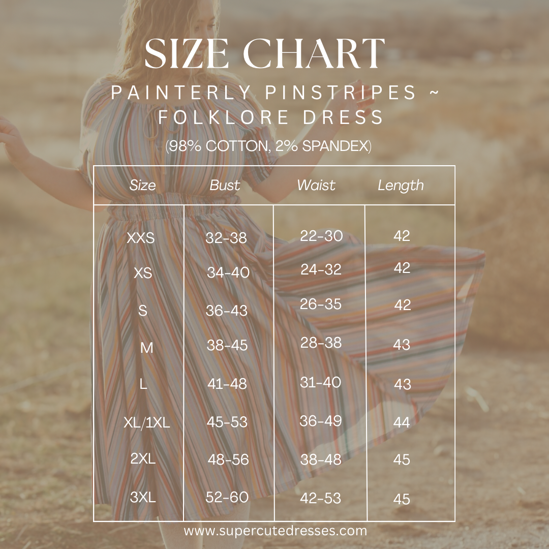 Painterly Pinstripes ~ Folklore Dress
