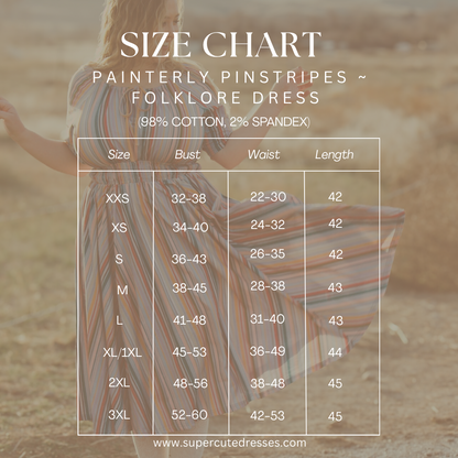 Painterly Pinstripes ~ Folklore Dress