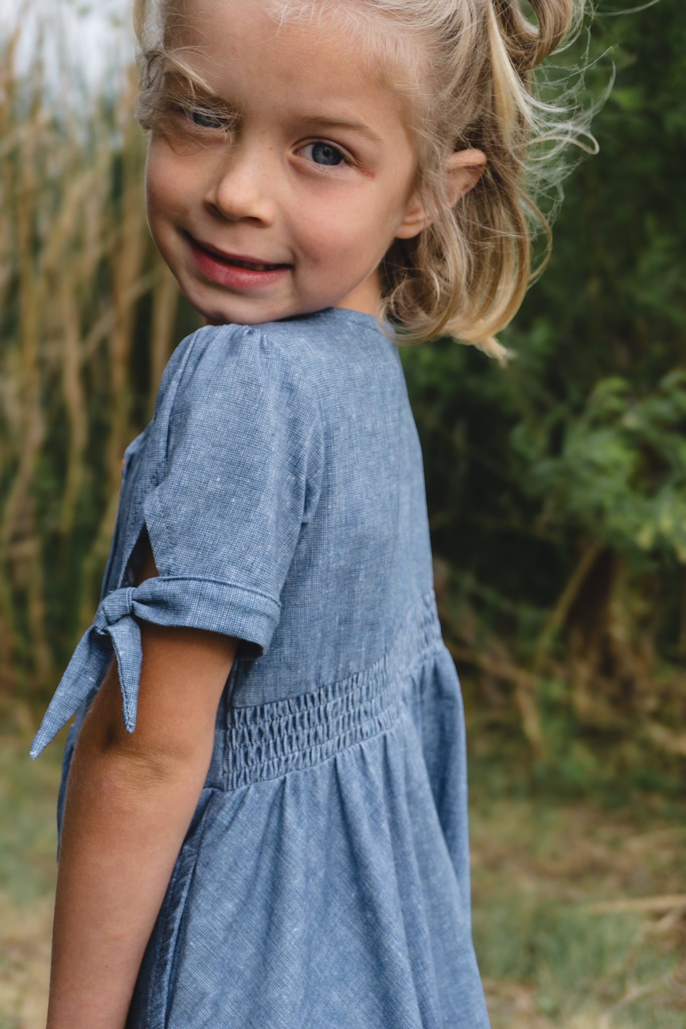 Shenandoah Chambray ~ Mini Hearthside Dress