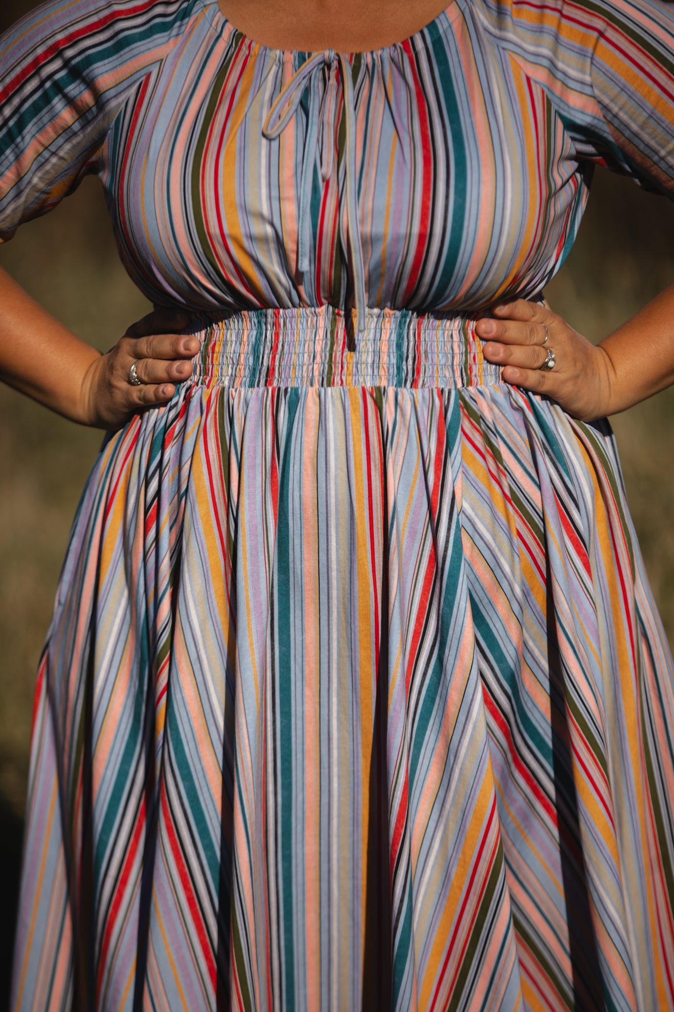 Painterly Pinstripes ~ Folklore Dress