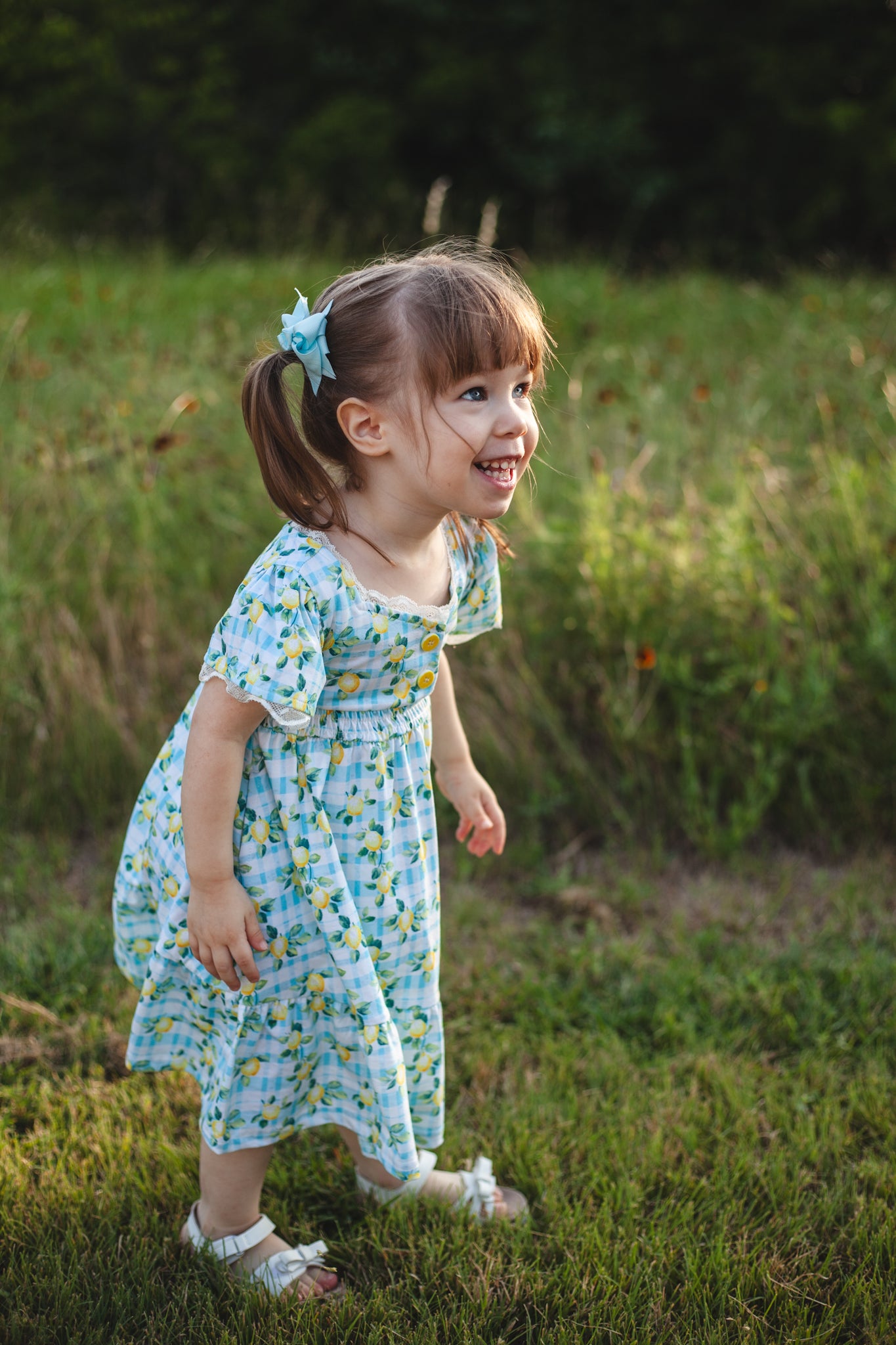 Little Lemon Gingham ~ Mini Keepsake Dress