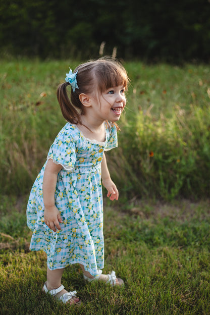 Little Lemon Gingham ~ Mini Keepsake Dress