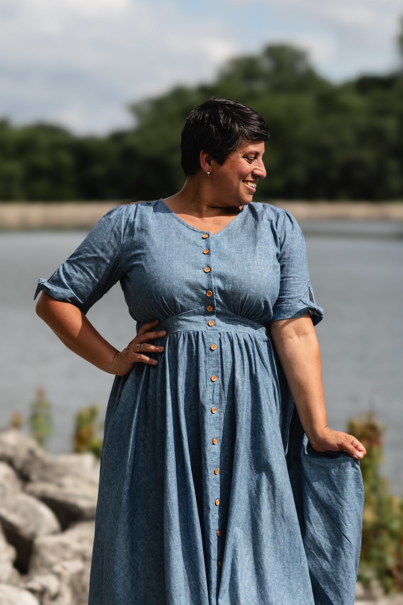 Shenandoah Chambray ~ Hearthside Midi
