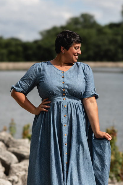 Shenandoah Chambray ~ Hearthside Midi
