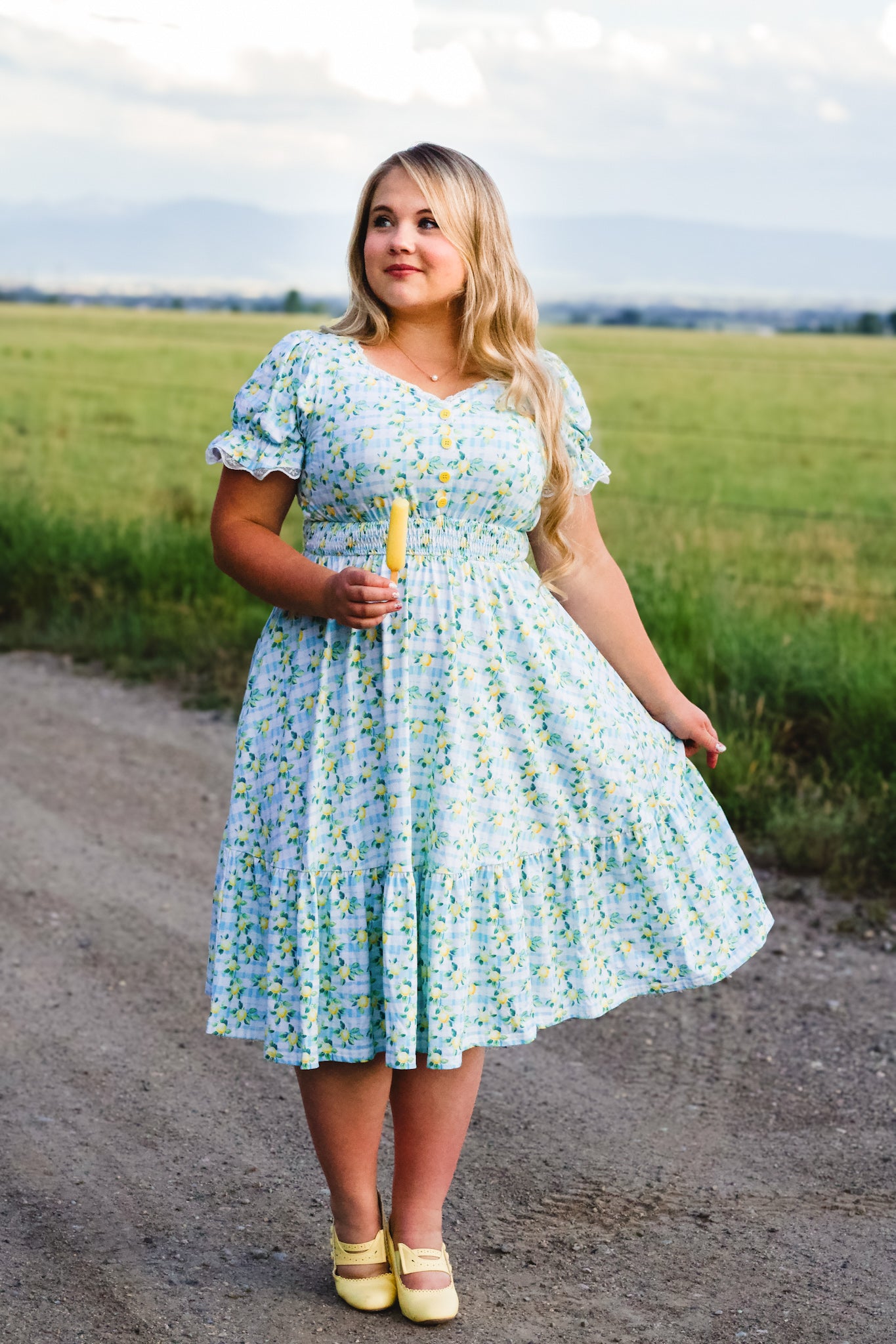 Little Lemon Gingham ~ Keepsake Midi