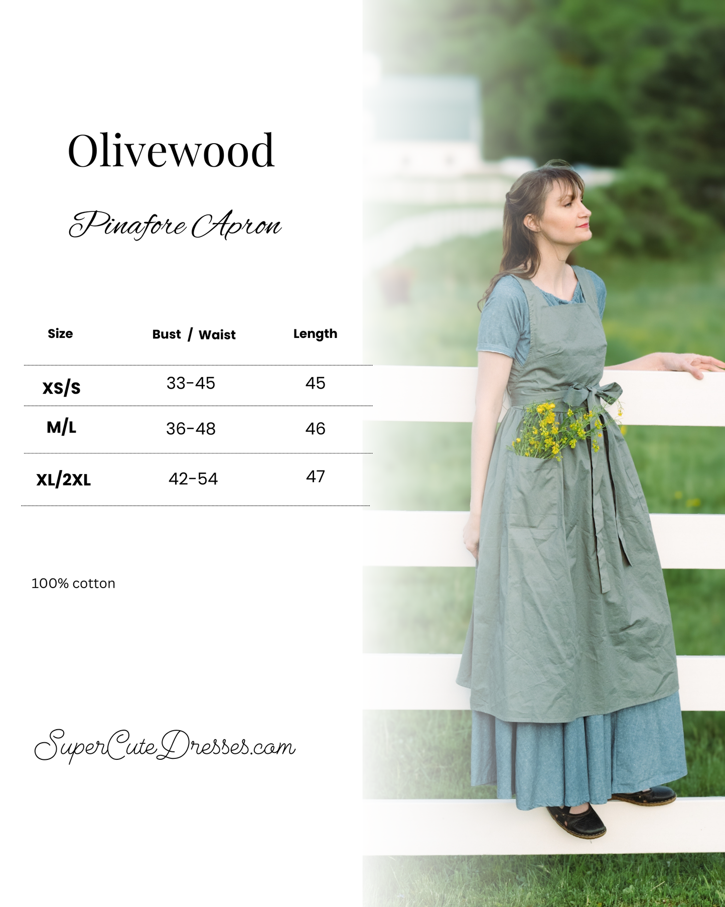 Olivewood ~ Pinafore Apron