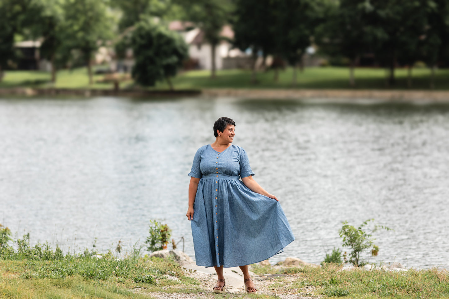 Shenandoah Chambray ~ Hearthside Midi
