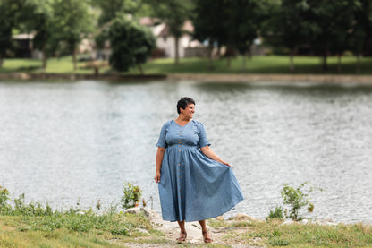 Shenandoah Chambray ~ Hearthside Midi