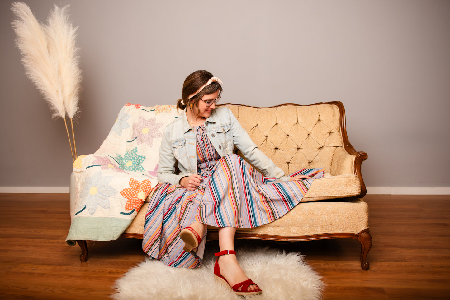 Painterly Pinstripes ~ Folklore Dress