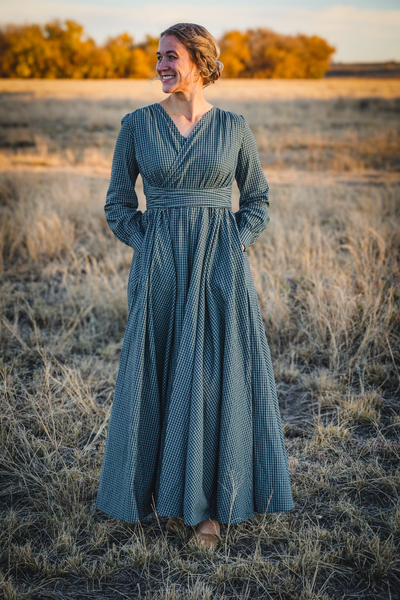 Spruce Gingham ~ Wildwood Maxi