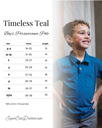 Timeless Teal ~ Boy’s Perseverance Polo