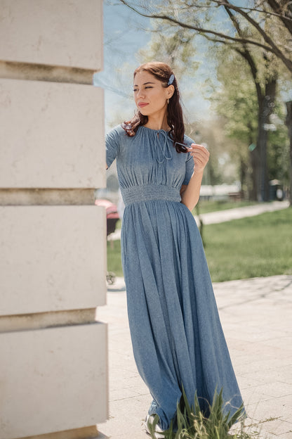 Shenandoah Chambray ~ Folklore Maxi