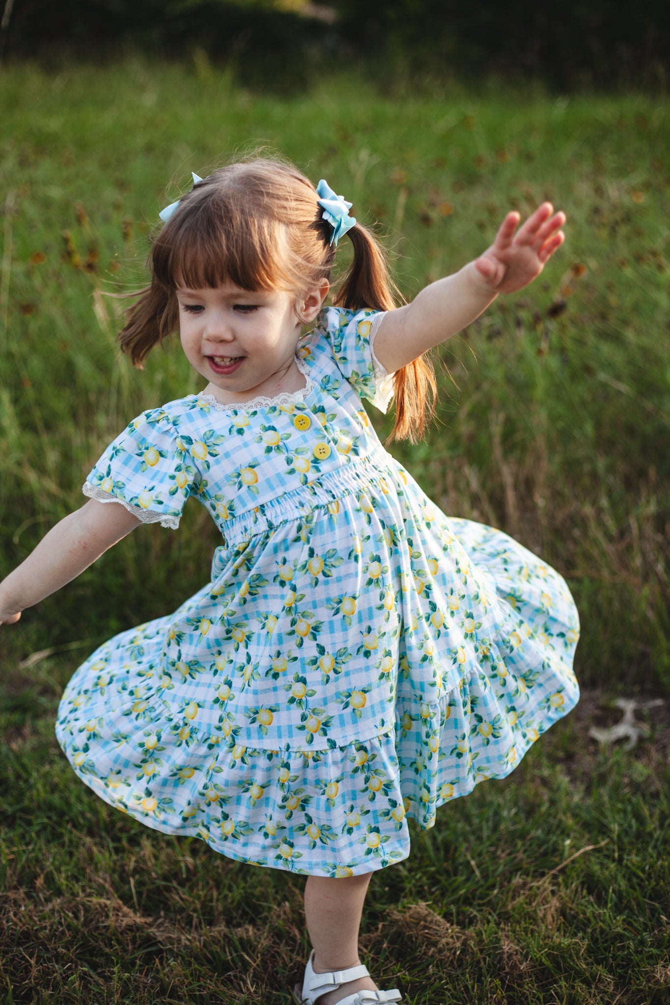 Little Lemon Gingham ~ Mini Keepsake Dress