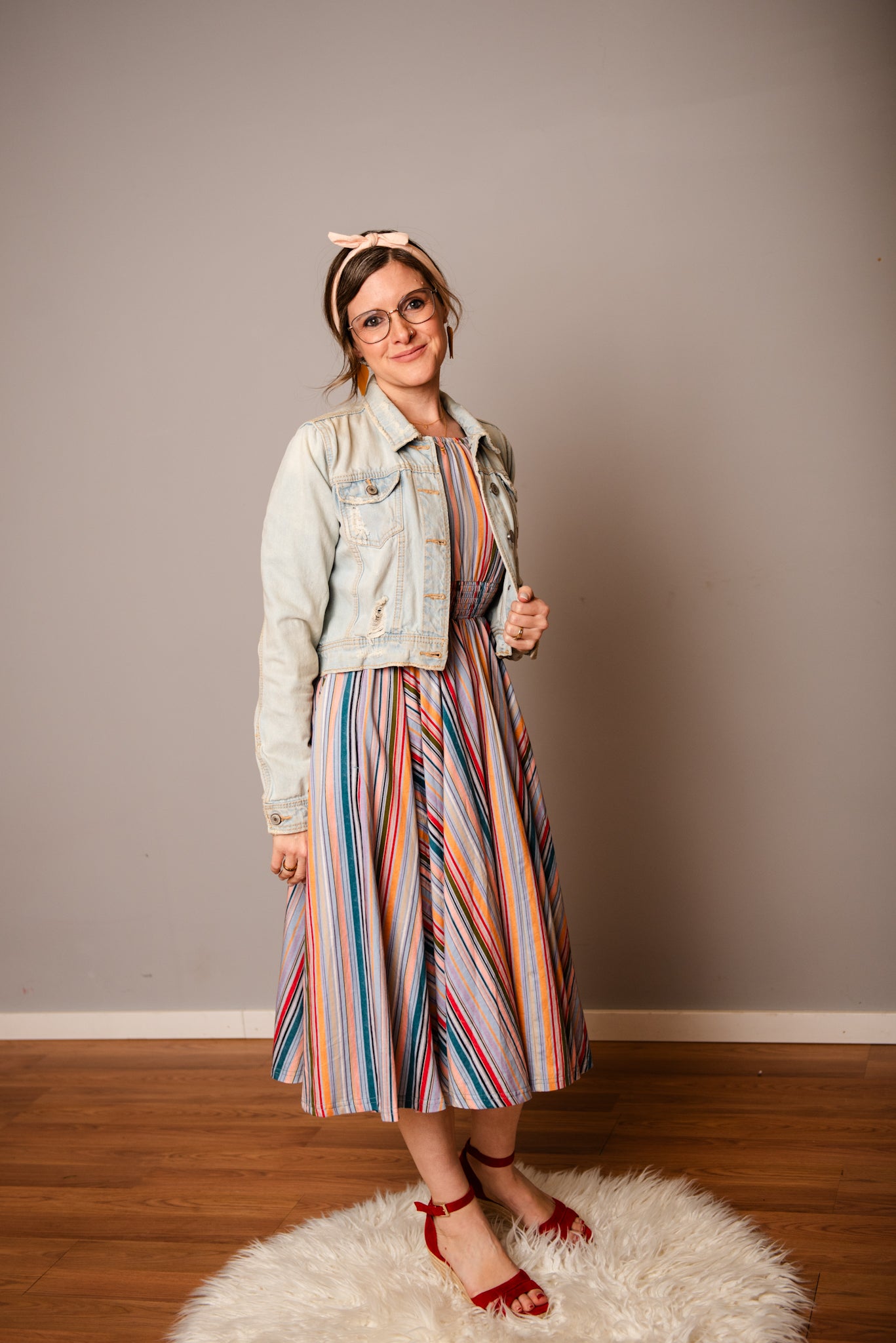 Painterly Pinstripes ~ Folklore Dress