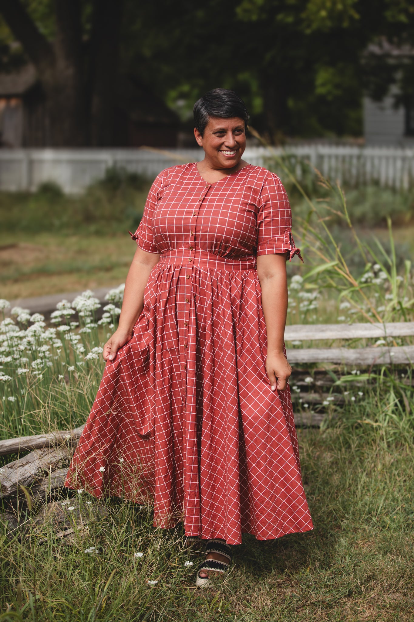 checkered dress clothing Copperwell ~ Hearthside Dress