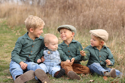 Spruce Gingham ~ Boy’s Brave Button-up