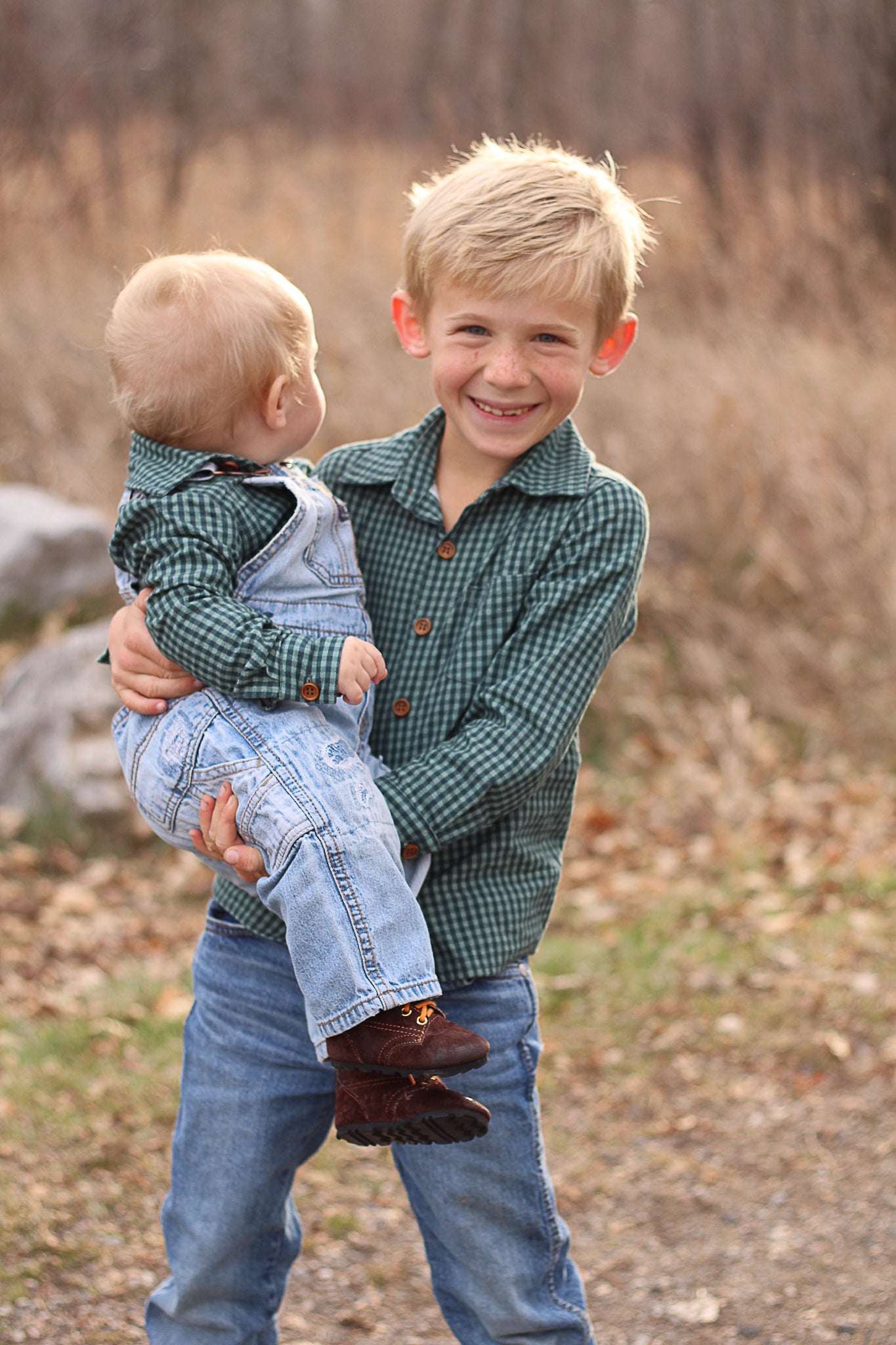 Spruce Gingham ~ Boy’s Brave Button-up