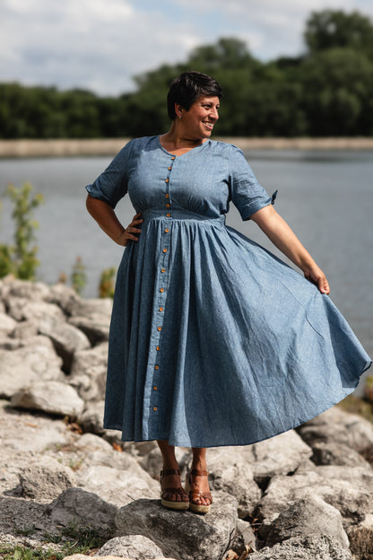 Shenandoah Chambray ~ Hearthside Midi