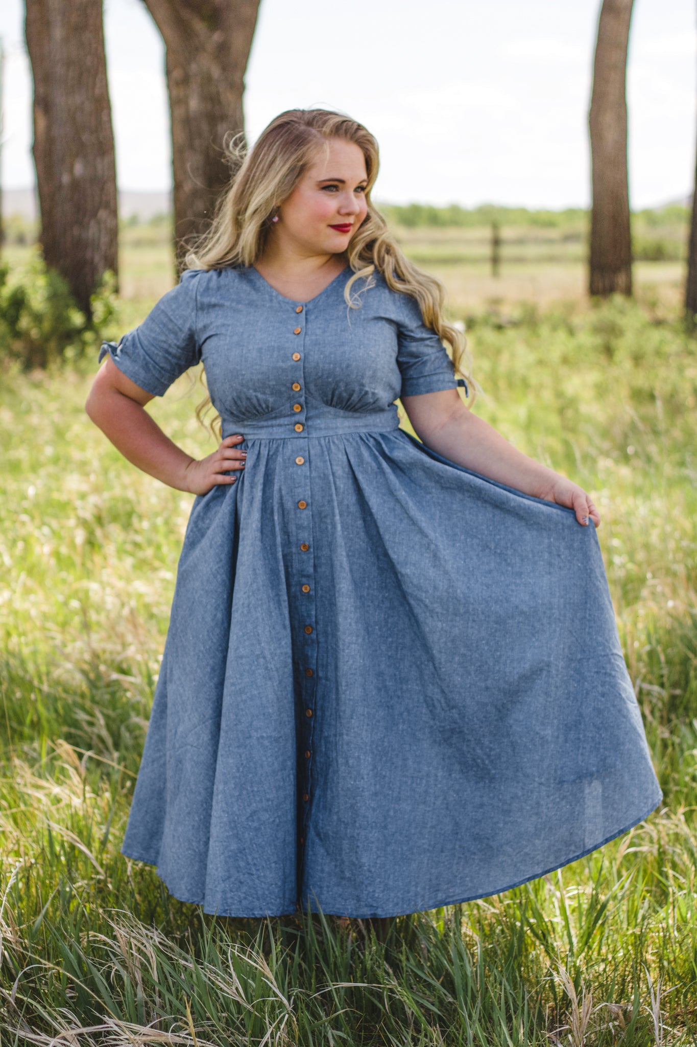Shenandoah Chambray ~ Hearthside Midi
