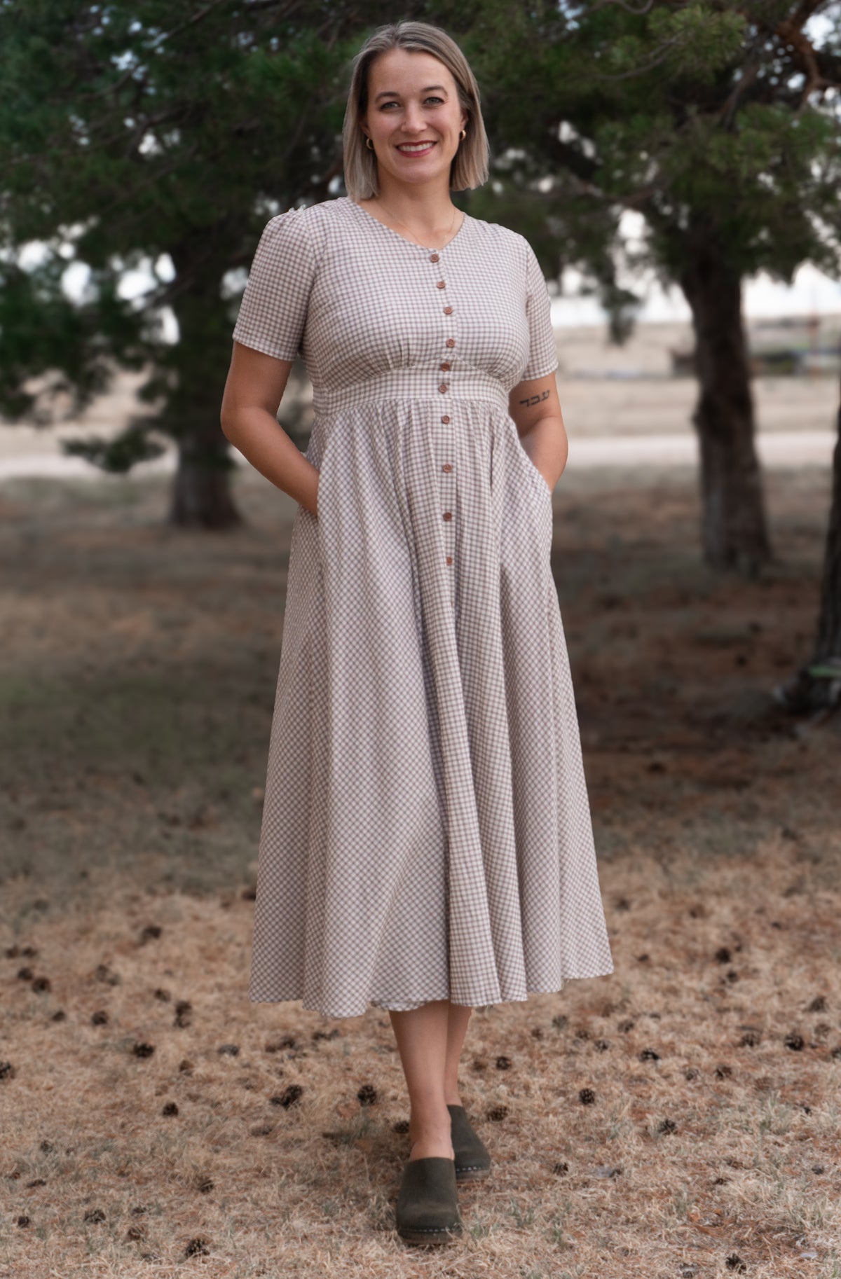 Nutmeg Gingham ~ Hearthside Maxi