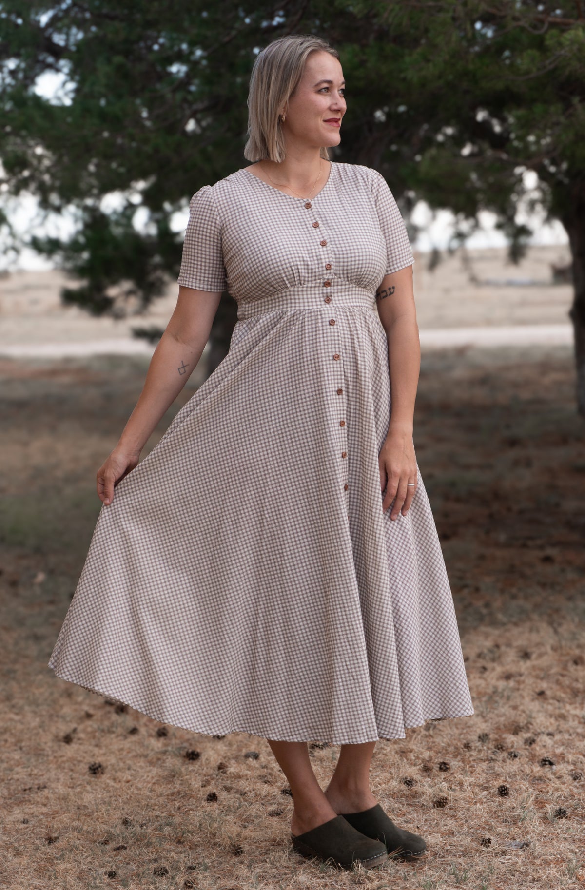 Nutmeg Gingham ~ Hearthside Maxi