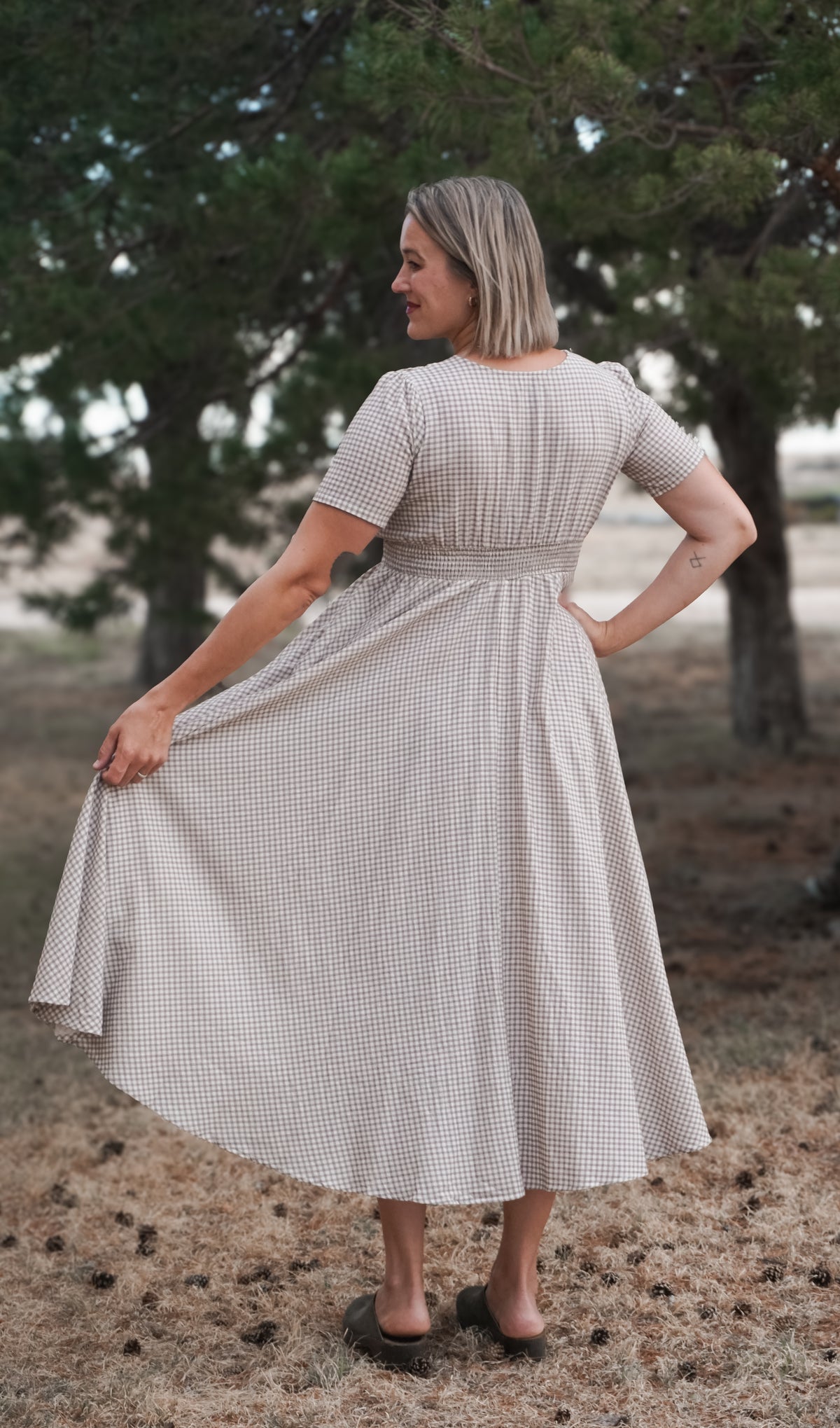 Nutmeg Gingham ~ Hearthside Maxi