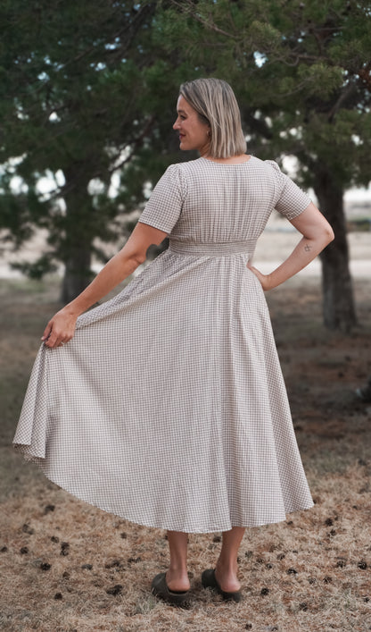 Nutmeg Gingham ~ Hearthside Maxi
